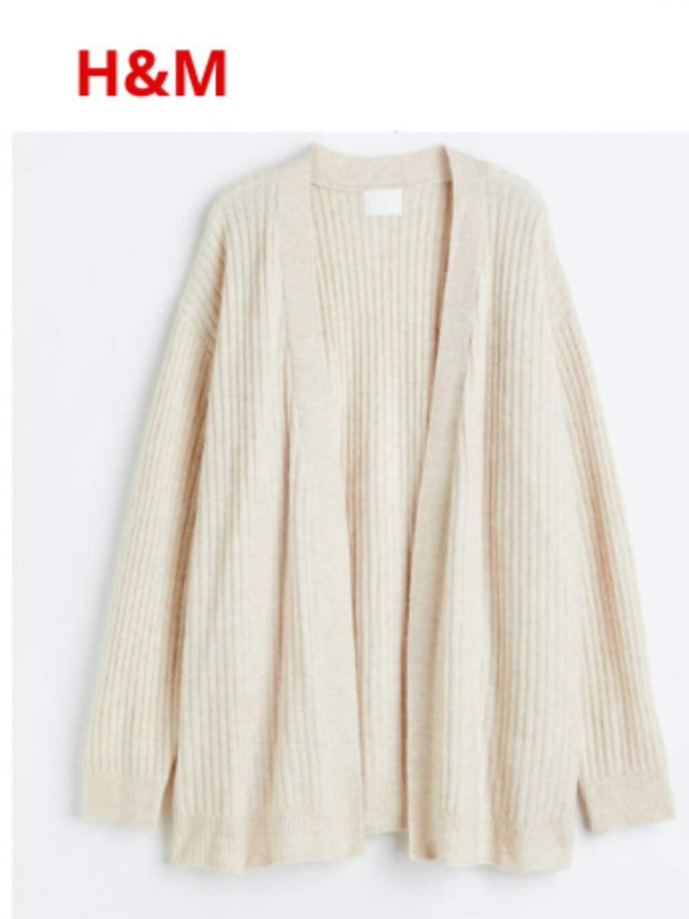 NWT New Cream Beige Open Cardigan L-XL